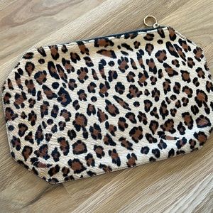 Heather Belle oversized leopard clutch